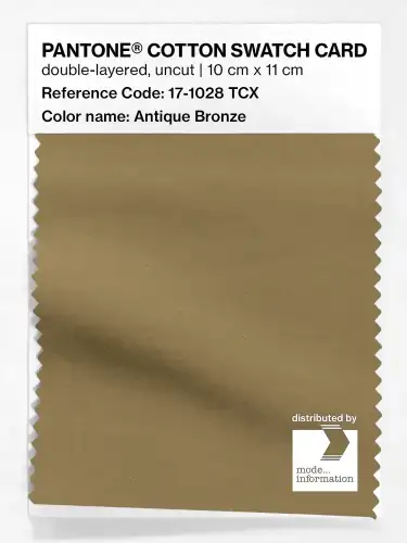 PANTONE® COTTON SWATCH CARD 17-1028 TCX Antique Bronze