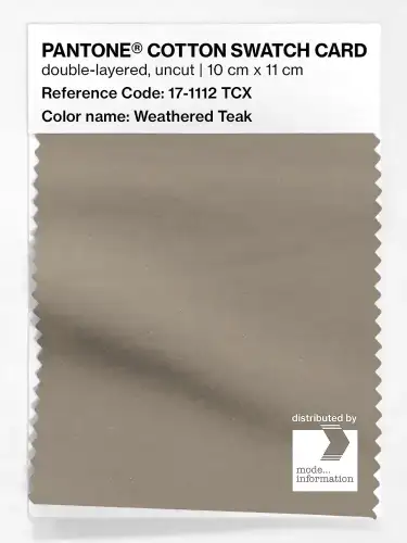PANTONE® COTTON SWATCH CARD 17-1112 TCX Weathered Teak