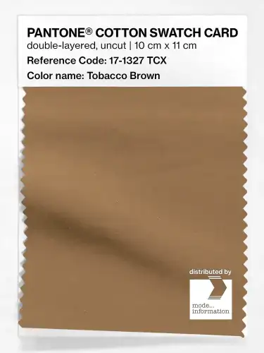 PANTONE® COTTON SWATCH CARD 17-1327 TCX Tobacco Brown