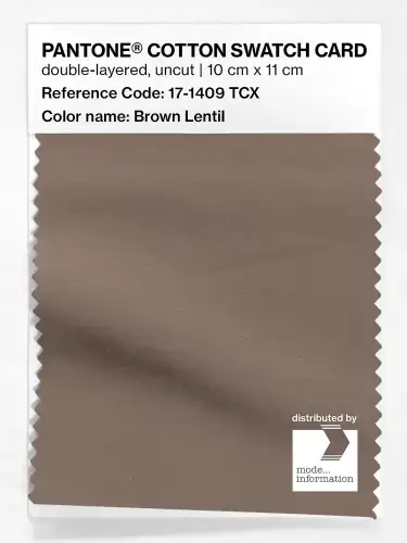 PANTONE® COTTON SWATCH CARD 17-1409 TCX Brown Lentil