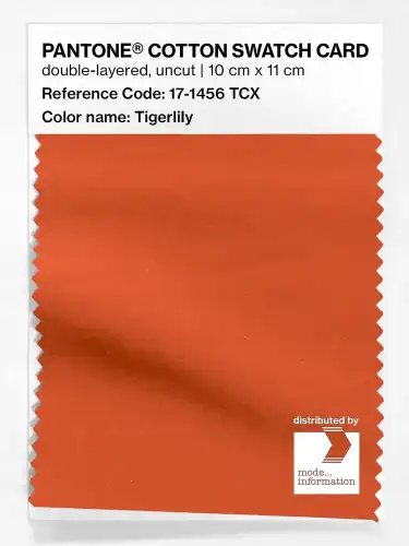 PANTONE® COTTON SWATCH CARD 17-1456 TCX Tigerlily