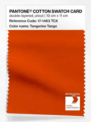 PANTONE® COTTON SWATCH CARD 17-1463 TCX Tangerine Tango