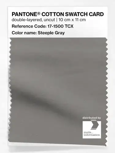 PANTONE® COTTON SWATCH CARD 17-1500 TCX Steeple Gray