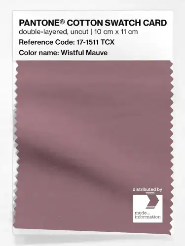 PANTONE® COTTON SWATCH CARD 17-1511 TCX Wistful Mauve