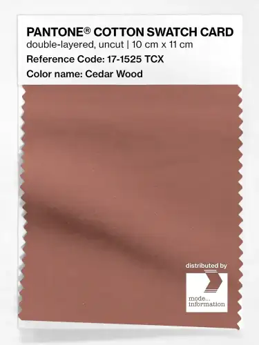 PANTONE® COTTON SWATCH CARD 17-1525 TCX Cedar Wood