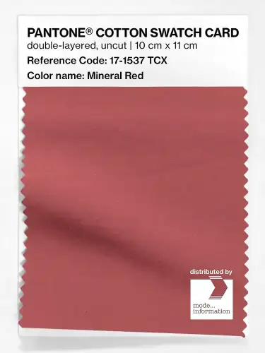 PANTONE® COTTON SWATCH CARD 17-1537 TCX Mineral Red