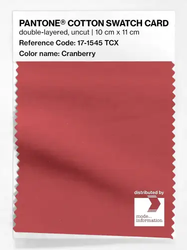 PANTONE® COTTON SWATCH CARD 17-1545 TCX Cranberry