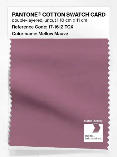 PANTONE® COTTON SWATCH CARD 17-1612 TCX Mellow Mauve