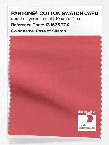 PANTONE® COTTON SWATCH CARD 17-1635 TCX Rose of Sharon