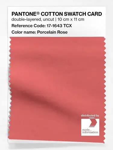 PANTONE® COTTON SWATCH CARD 17-1643 TCX Porcelain Rose