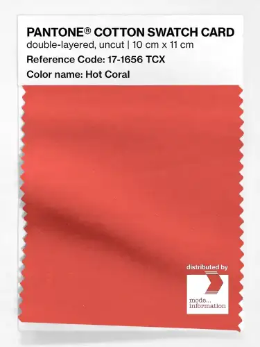 PANTONE® COTTON SWATCH CARD 17-1656 TCX Hot Coral