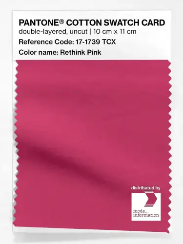 PANTONE® COTTON SWATCH CARD 17-1739 TCX Rethink Pink