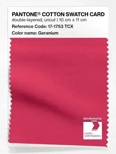 PANTONE® COTTON SWATCH CARD 17-1753 TCX Geranium