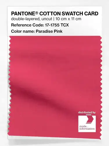 PANTONE® COTTON SWATCH CARD 17-1755 TCX Paradise Pink