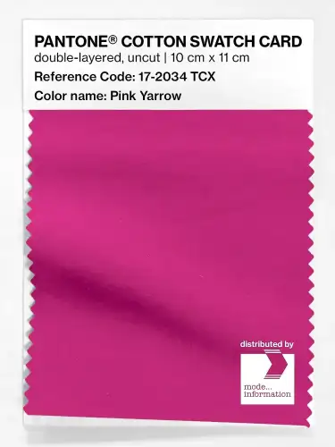PANTONE® COTTON SWATCH CARD 17-2034 TCX Pink Yarrow