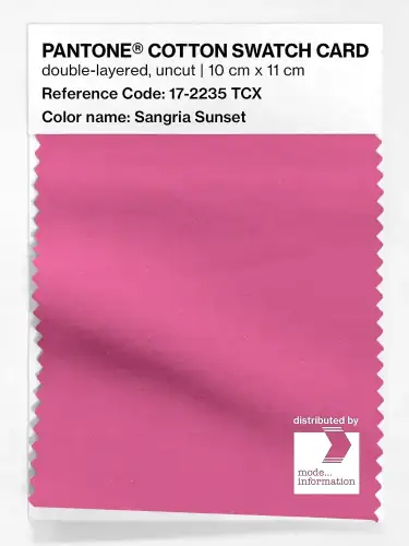 PANTONE® COTTON SWATCH CARD 17-2235 TCX Sangria Sunset