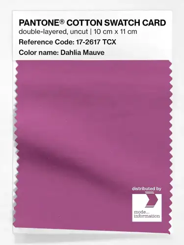 PANTONE® COTTON SWATCH CARD 17-2617 TCX Dahlia Mauve