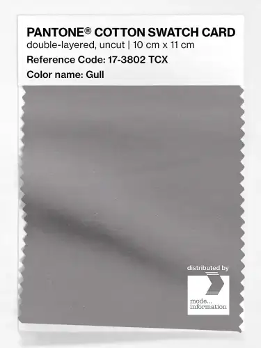 PANTONE® COTTON SWATCH CARD 17-3802 TCX Gull