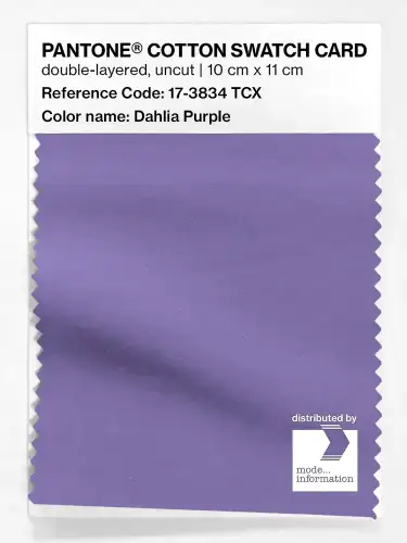 PANTONE® COTTON SWATCH CARD 17-3834 TCX Dahlia Purple