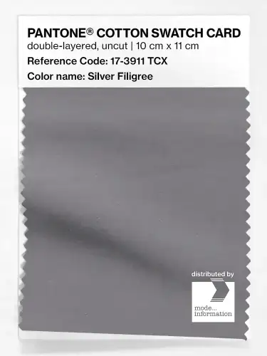 PANTONE® COTTON SWATCH CARD 17-3911 TCX Silver Filigree