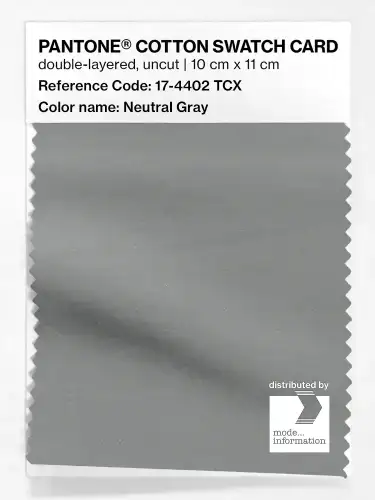 PANTONE® COTTON SWATCH CARD 17-4402 TCX Neutral Gray