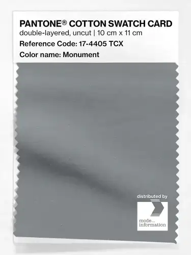 PANTONE® COTTON SWATCH CARD 17-4405 TCX Monument