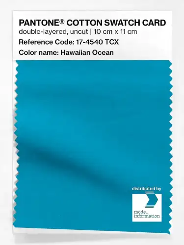 PANTONE® COTTON SWATCH CARD 17-4540 TCX Hawaiian Ocean