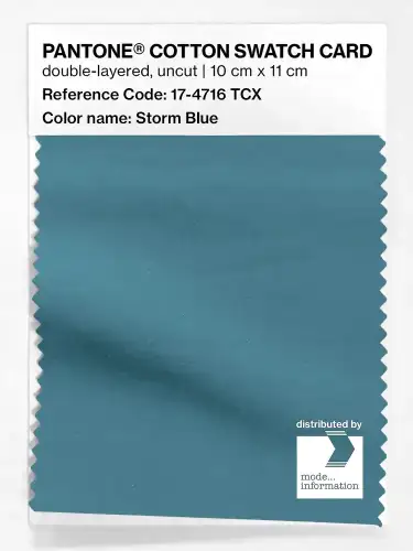 PANTONE® COTTON SWATCH CARD 17-4716 TCX Storm Blue