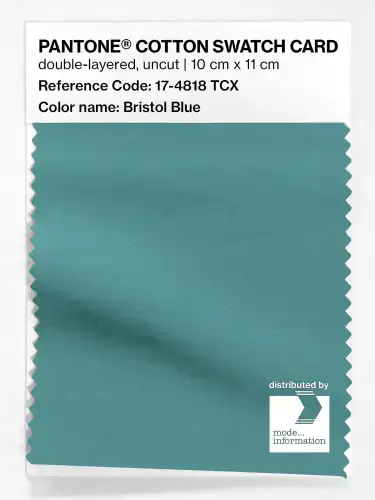 PANTONE® COTTON SWATCH CARD 17-4818 TCX Bristol Blue