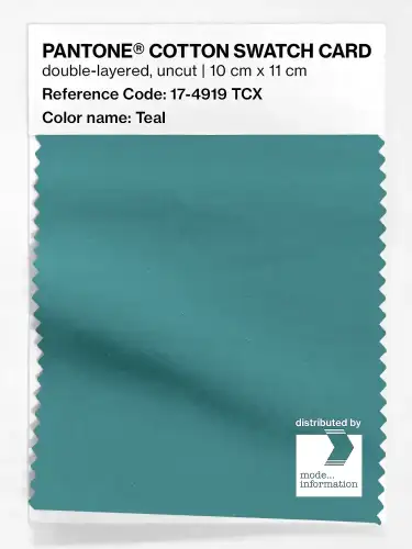 PANTONE® COTTON SWATCH CARD 17-4919 TCX Teal