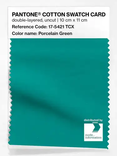 PANTONE® COTTON SWATCH CARD 17-5421 TCX Porcelain Green