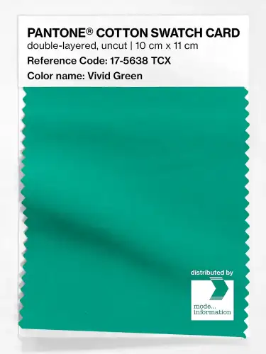 PANTONE® COTTON SWATCH CARD 17-5638 TCX Vivid Green