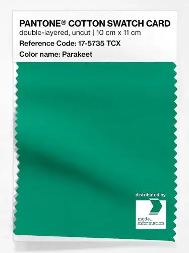 PANTONE® COTTON SWATCH CARD 17-5735 TCX Parakeet