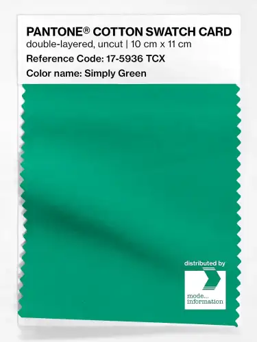 PANTONE® COTTON SWATCH CARD 17-5936 TCX Simply Green
