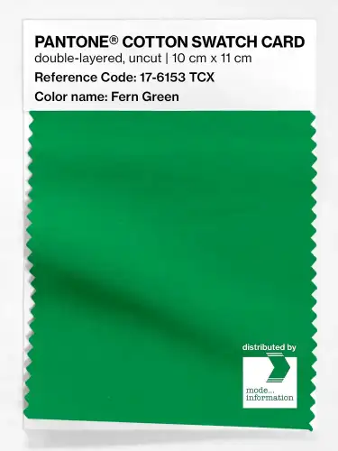 PANTONE® COTTON SWATCH CARD 17-6153 TCX Fern Green