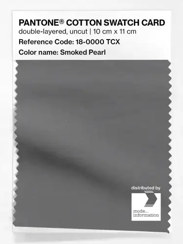 PANTONE® COTTON SWATCH CARD 18-0000 TCX Smoked Pearl