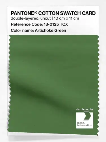 PANTONE® COTTON SWATCH CARD 18-0125 TCX Artichoke Green