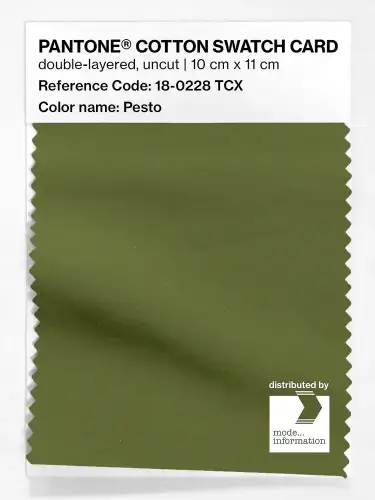 PANTONE® COTTON SWATCH CARD 18-0228 TCX Pesto