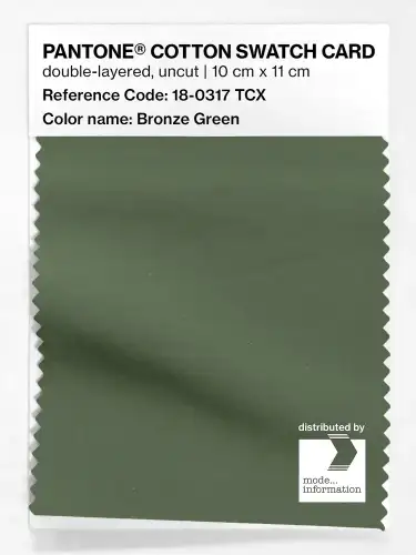 PANTONE® COTTON SWATCH CARD 18-0317 TCX Bronze Green