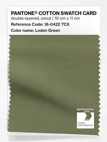 PANTONE® COTTON SWATCH CARD 18-0422 TCX Loden Green