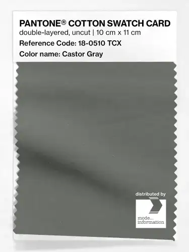 PANTONE® COTTON SWATCH CARD 18-0510 TCX Castor Gray