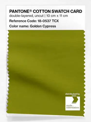 PANTONE® COTTON SWATCH CARD 18-0537 TCX Golden Cypress