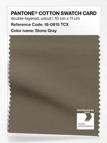PANTONE® COTTON SWATCH CARD 18-0615 TCX Stone Gray