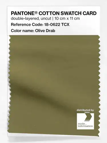 PANTONE® COTTON SWATCH CARD 18-0622 TCX Olive Drab