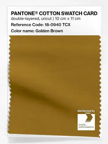 PANTONE® COTTON SWATCH CARD 18-0940 TCX Golden Brown