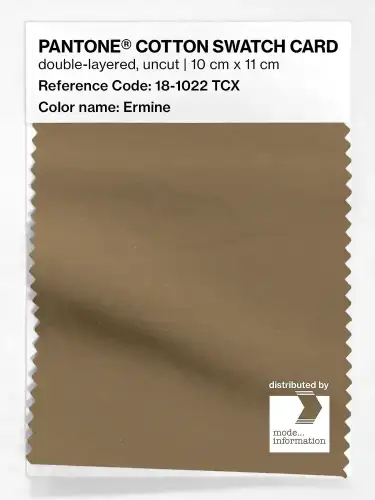 PANTONE® COTTON SWATCH CARD 18-1022 TCX Ermine