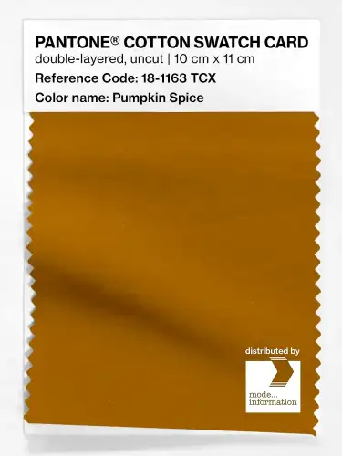 PANTONE® COTTON SWATCH CARD 18-1163 TCX Pumpkin Spice