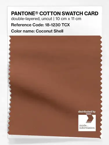 PANTONE® COTTON SWATCH CARD 18-1230 TCX Coconut Shell