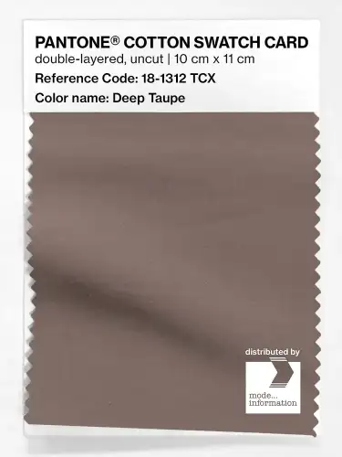 PANTONE® COTTON SWATCH CARD 18-1312 TCX Deep Taupe