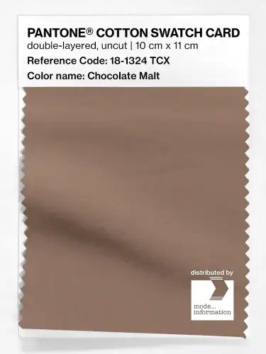 PANTONE® COTTON SWATCH CARD 18-1324 TCX Chocolate Malt
